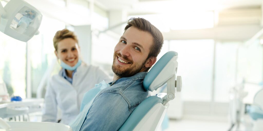 Smiling after a dental filling treatment